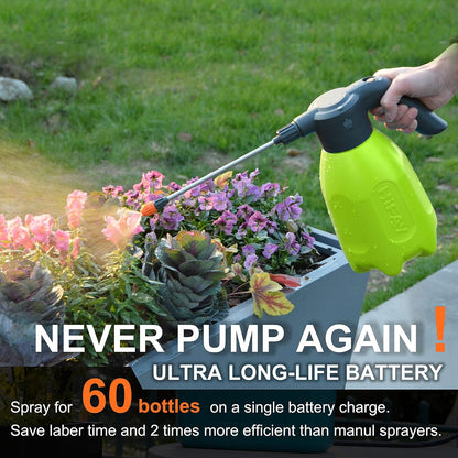 ES2-PRO Electric Spray Bottle 2L/0.5Gallon, Rechargeable Battery Powered Sprayer Spray 60 Bottles On a Single Charge, Automatic Plant Mister，Pump Sprayer,Indoor Watering Can for Plants