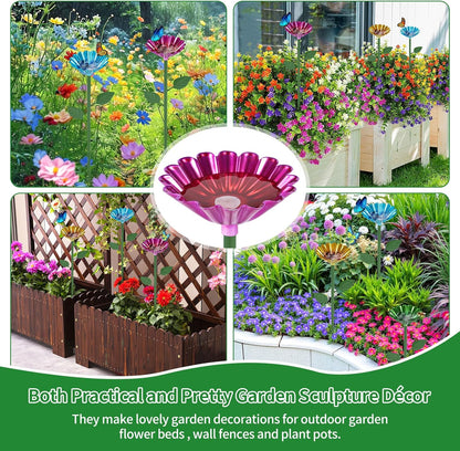 Bee Watering Station, 2 Pcs Metal Bee Water Feeder for Garden, Pollinator Water Feeder for Bees and Butterflies for Thirsty Pollinators（Red, Green）