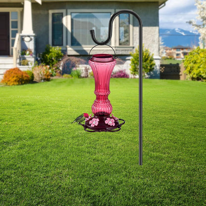 Hummingbird Feeder for Outdoors Plastic Humming Bird Nectar Feeders with 5 Flower Feeding Ports Hanging for Garden Decor, 20 oz (2 Pack