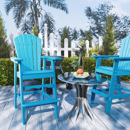 Tall Adirondack Chairs Set of 2, High Top Chairs, 360lb Capacity HDPE Adirondack Chair (Blue, Set of 2)
