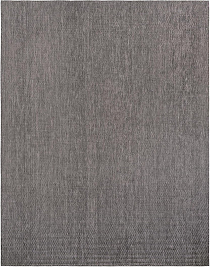Unique Loom Outdoor Solid Collection Area Rug (10' x 13' 1" Rectangle Black/Ivory)