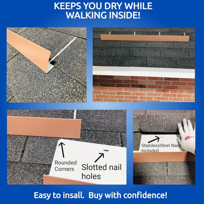 EAGLE 1- Shingle Roof Rain Diverter 40 Inches Long- 26 Gauge Material- Easy to Install- Includes Stainless Steel Nails (2, Brown)