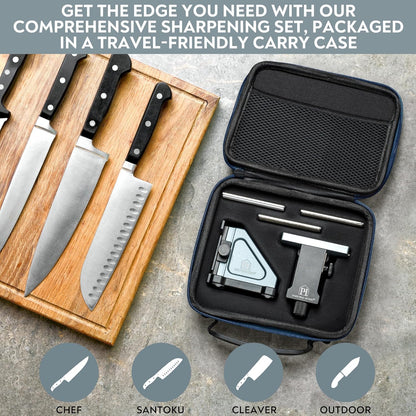 Rolling Knife Sharpener with Adjustable 10° to 40° Options and Adjustable Grinding Height, Knife Sharpener Kit, Roller Knife Sharpening System