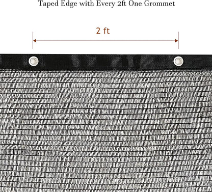 Garden expert 50% Black Shade Cloth 8x12FT Taped Edge with Grommets Sun Net Mesh for Garden Patio Backyard UV-Resistant