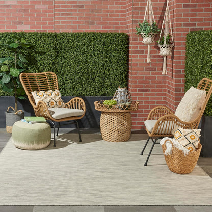 Nourison Home Positano 9' x 12' Light Grey Modern Indoor/Outdoor Rug Polypropylene