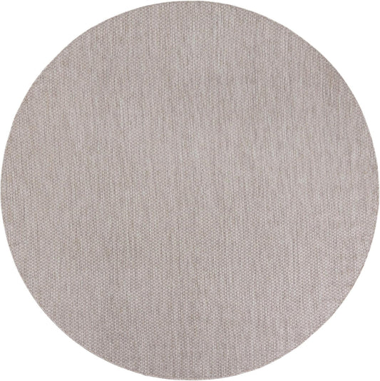 Unique Loom Outdoor Solid Collection Area Rug (7' 10" Round Beige/Ivory)