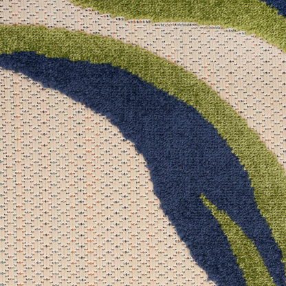 Nourison Home Aloha Indoor-Outdoor Modern Multicolor 2'8" x 4' Area Rug, Easy Cleaning, Non Shedding, Bed Room, Living Room, Dining Room, Backyard, Deck, Patio (3x4)