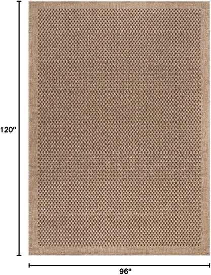 CAMILSON Easy Jute Rug 8x10, Indoor Outdoor Natural Color Fiber Area Rugs for Living Room Patio and Kitchen Rug, Sisal Boho Woven Design, Easy-Cleaning, Washable Outside Carpet Alfombras (8 x 10)