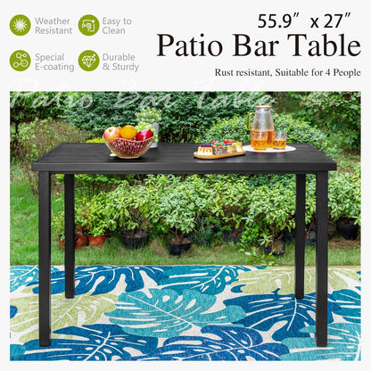 Sophia & William Outdoor Bar Set, Patio Bar Table and Chairs Set, Counter Height Patio Set - 4 x Swivel Bar Chairs, 1 x Rectangular Bar Table for Porch, Yard, Garden, Balcony, Deck