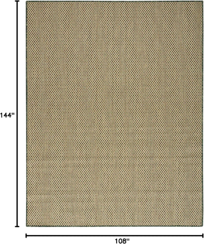 Nourison Home Courtyard Green 9' x 12' Area Rug - Easy Clean, Non Shedding, Bed Room, Living Room, Dining Room, Kitchen (9' x 12')