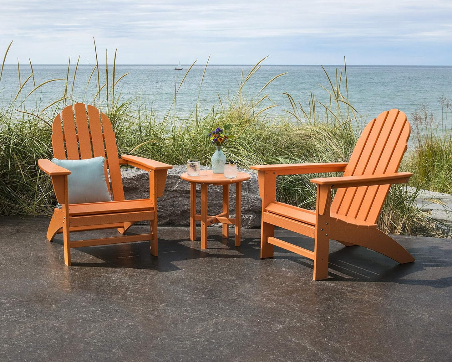 Polywood Vineyard Adirondack Chair, Navy