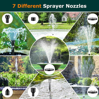 POPOSOAP Solar Water Fountain Pump, 45W Solar Pond Pump Kit with 450GPH Flow Rate, PVC Tubing Solar Powered Water Pumps for Outdoor Fountains, Garden, Ponds, Pools, Fish Tank, Backyard