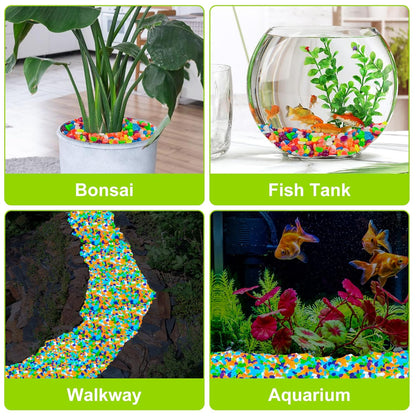 3000pc Glow Pebbles for Outdoor Garden Glow in The Dark Rocks Outdoor Glowing Rocks Glow in The Dark Stones Glow Pebbles for Garden Luminous Stones Glowing Stones for Driveway Walkway,Color