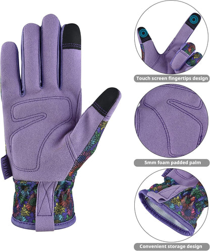Gardening Gloves for Women and Men, Garden Gloves with Touch Screen, Thorn Proof Puncture Resistant Working Gloves, Gardening Gifts for Women, Size Medium