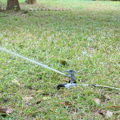 STYDDI Metal Pulsating Sprinkler on in-Series Metal Wheeled Base, Adjustable Circular Water Sprinkler for Medium to Large Circular Lawn, Yard, Garden and Large Areas, Coverage up to 6,360 Sq. ft