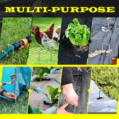 125 Pack x 12 Inch Landscape Staples Galvanised, Fabric Pins, 11 Gauge, Garden Staples, Tent Stakes, Fabric Pins for Lawn, Fence, Tent, Decoration, Weed Barrier, Outdoor. (125 x 12in)