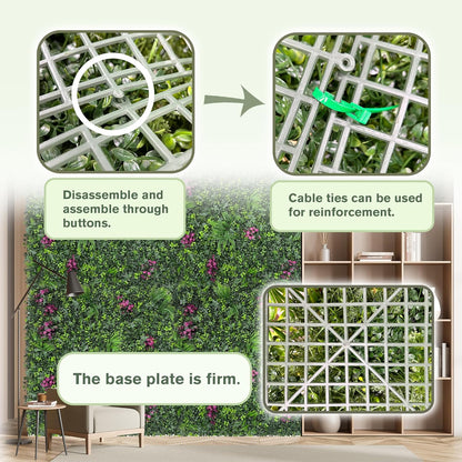 Greenery Grass Wall Boxwood Plant Roll: 48"x128"(43 SQFT) with UV Resistant Green Leaves Faux for Interior Wall, Greenery Backdrop,Garden and Indoor Outdoor Wall Panel Covering Privacy