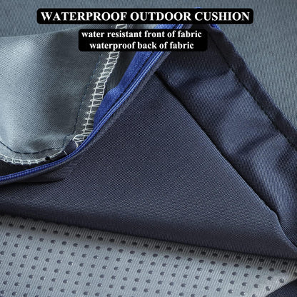 Patio Chair Cushions Non Slip Bottom Chair Pad with TiesSet of 2 Waterproof Square Outdoor Seat Cushion Replacement for Garden Swing Furniture 18x18 Inch, Navy Blue