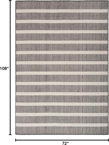 Nourison Home Positano 6' x 9' Fabric Charcoal Ivory Area Rug
