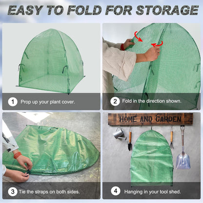 40″*40″*31″ Winter Plant Warm Covers - Raised Bed Cover, Garden Row Accelerator, Warm Tent Freeze Protection Humidity Domes for Germination, Seedling Propagation Protecting Plants from Animals 2 PCS