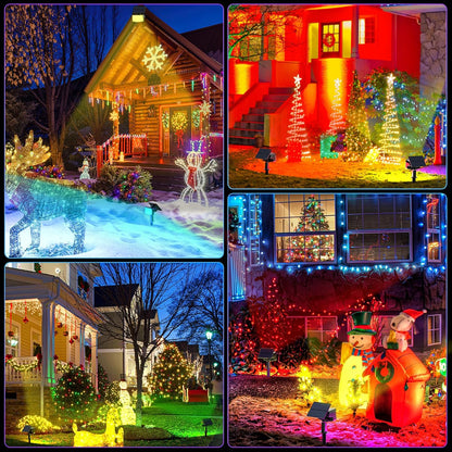 WELALO Solar Color Changing Spot Lights Outdoor, Waterproof Solar Christmas Lights with 9 Modes, Multicolor RGB Landscape Spotlights for Yard Driveway Patio Halloween Christmas Decorations, 2 Pack