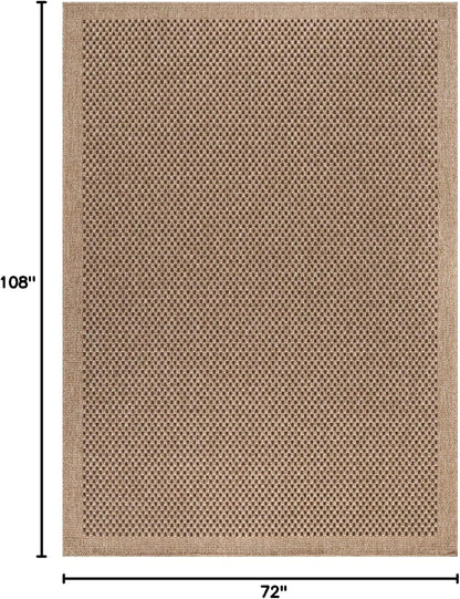 CAMILSON Easy Jute Rug 6x9, Indoor Outdoor Natural Color Fiber Area Rugs for Living Room Patio and Kitchen Rug, Sisal Boho Woven Design, Easy-Cleaning, Washable Outside Carpet Alfombras para(6 x 9)