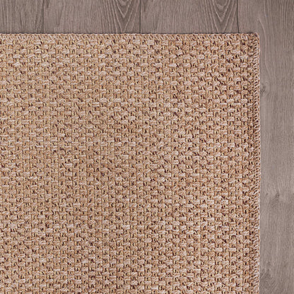 CAMILSON Easy Jute Rug 9x12, Large Indoor Outdoor Natural Color Farmhouse Area Rugs for Living Room Patio and Kitchen Rug, Solid Boho Woven Design, Easy-Cleaning, Washable Outside Carpet (9 x 12)