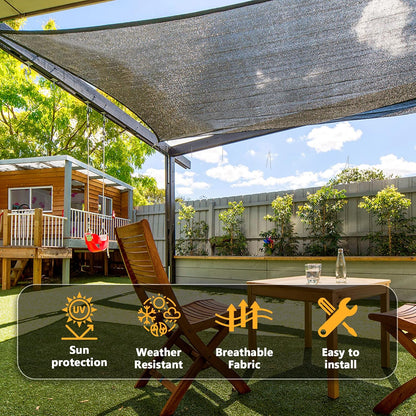 VICLLAX 90% Shade Cloth, 3x10FT Durable Black Mesh Trap with Every 3 FT Grommet, Sun Shade Fabric Netting for for Plants Cover, Greenhouse, Chicken Coop, Barn Kennel, Garden Patio