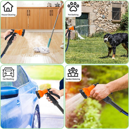 50 FT Garden Hose, Flexible No Kink Heavy Duty Garden Water Hose Flex Copper Bullet Collapsible Washer Rubber Hose 5/8" Soft Lightweight Outdoor Waterhose Manguera Para Jardin
