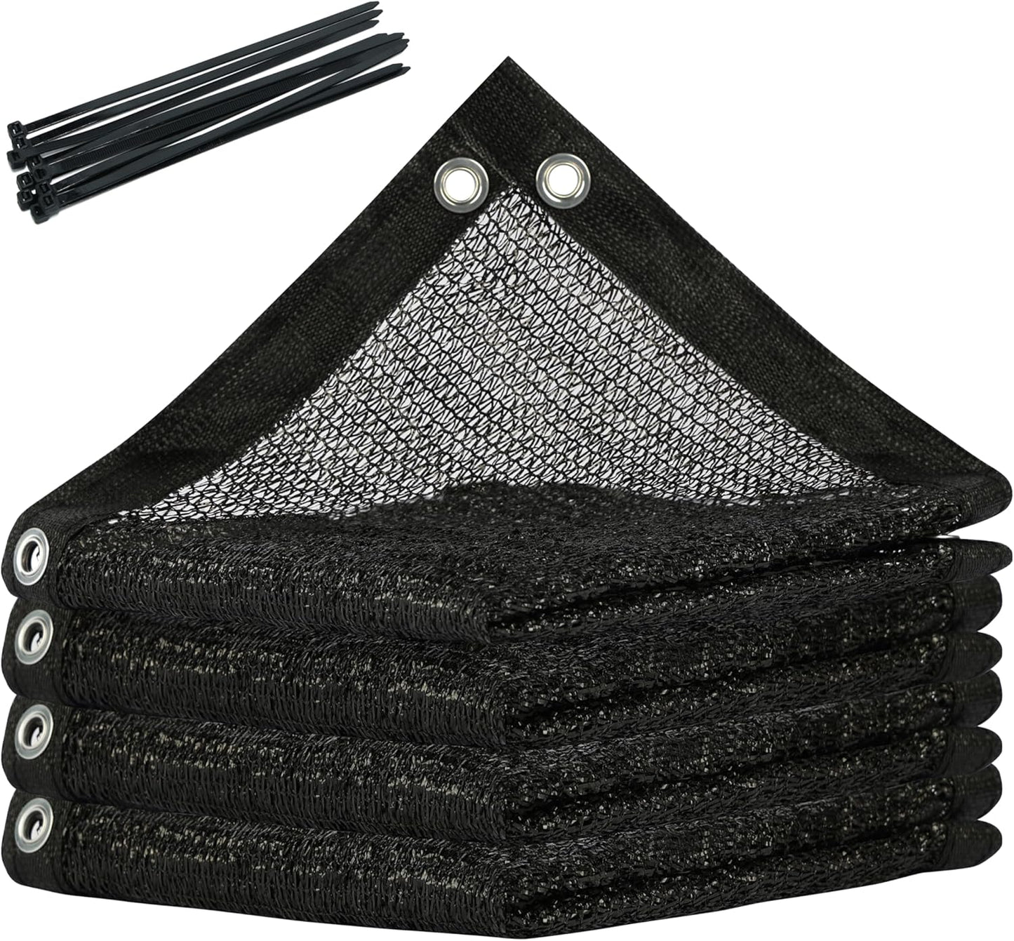 ShadeMart 50% Shade Cloth for Patio, Black 12FT x 12FT Shade Cover with Upgrade Grommets and Zip Ties, Mesh Sunblock for Plant, Vegetables, Chicken, Dog, Greenhouse, Pergola (We Make Custom Size)