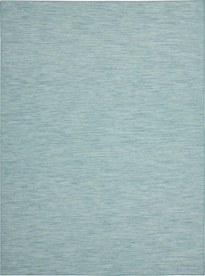 Nourison Positano Indoor/Outdoor Aqua 10' x 14' Area Rug, Easy Cleaning, Non Shedding, Bed Room, Living Room, Dining Room, Backyard, Deck, Patio (10x14)