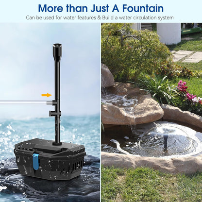 NFESOLAR Solar Fountain Kit, 30W Solar Pond Pump with Pond Filter, 200 GPH Submersible Pump, 4 Sprayers for Outdoor Pond 200-600 Gallons, Fish Tank and Garden Water Features N3213