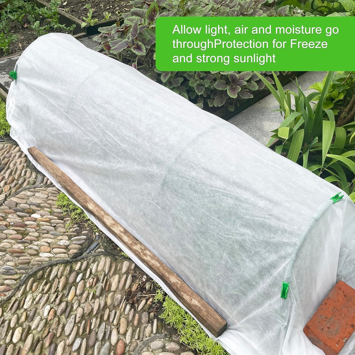 YFFSIDMY Plant Covers Freeze Protection 8'x40', Frost Blankets for Outdoor Plants and Trees, Frost Cloth Freeze Plant Protection Cover, Winter Frost Blanket, Heat Protection Floating Row Cover, White