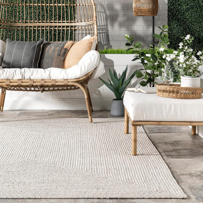 nuLOOM 2' x 6' Solid Hand Braided Indoor/Outdoor Area Rug, Pet-Friendly, High Traffic, Weather Resistant, for Patio, Balcony, Bedroom, Living, Dining Room, Wynn Ivory