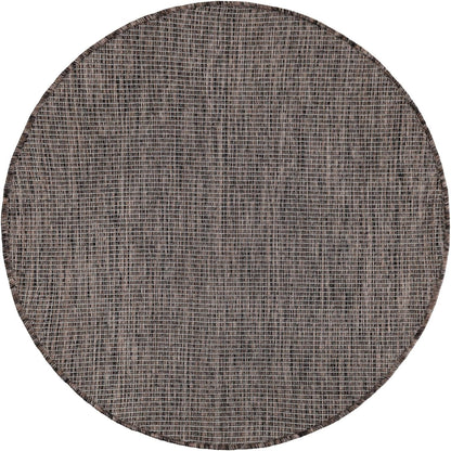 Unique Loom Outdoor Solid Collection Area Rug (3' 3" Round Light Brown/Ivory)