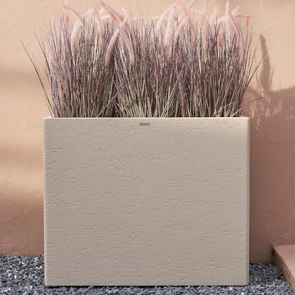 Tall Rectangular Composite ConcretePlanter（30Lx12Wx25H，66 Pounds）,Durable All-Weather Use with Drainage Holes,Large Rectangular Planter for Outdoor Indoor Plants