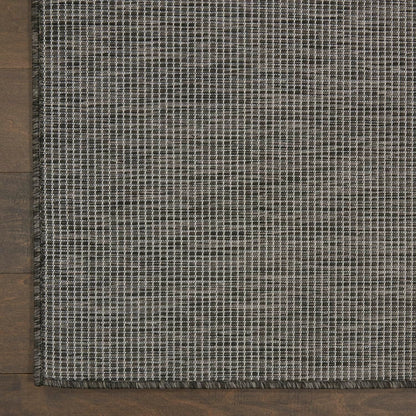 Nourison Positano Indoor-Outdoor Charcoal 7' x 10' Area Rug, Easy Cleaning, Non Shedding, Bed Room, Living Room, Dining Room, Backyard, Deck, Patio (7x10)