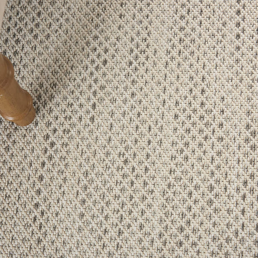 Nourison Home Courtyard Indoor/Outdoor Ivory Silver 7' x 10' Area Rug, Geometric, Easy Cleaning, Non Shedding, Bed Room, Living Room, Dining Room, Deck, Patio, Backyard (7x10)