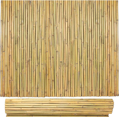 Bamboo Fencing Roll 6 ft High x 8 ft Long x 0.7 in D, Natural Bamboo Privacy Fence, Divider Decorative Fence for Patio, Balcony, Garden, Border Pool