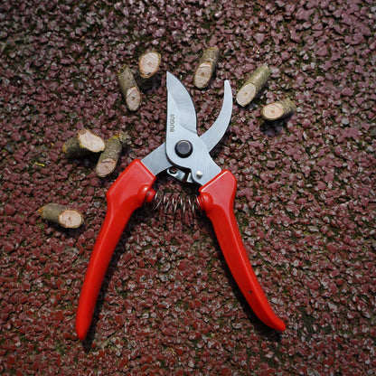 BUGUI Pruning Shears Garden Shears - Premium Alloy Steel Bypass Pruner, Precision-ground Blades, Heavy Duty Gardening Tools, 7" (H201)
