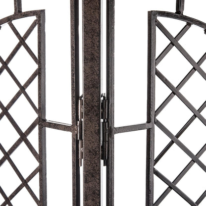 H Potter Large Trellis for Climbing Plants Wrought Iron Metal 2 Panel Ivy Garden Privacy Screen Patio Deck