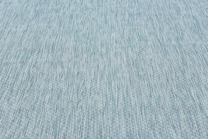 Unique Loom Collection Casual Transitional Solid Heathered Indoor/Outdoor Flatweave Area Rug (9' x 12' Rectangle, Aquamarine/Ivory)