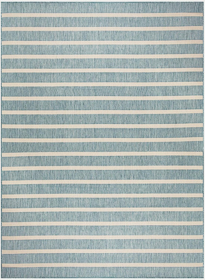 Nourison Home Positano 9' x 12' Fabric Aqua Ivory Area Rug