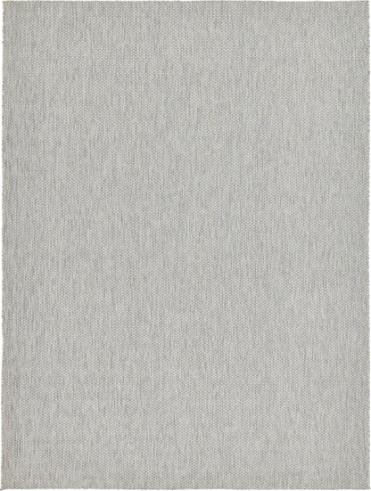 Unique Loom Collection Casual Transitional Solid Heathered Indoor/Outdoor Flatweave Area Rug (9' x 12' Rectangle, Light Gray/Ivory)