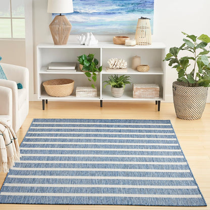 Nourison Home Positano 6' x 9' Fabric Navy Ivory Area Rug