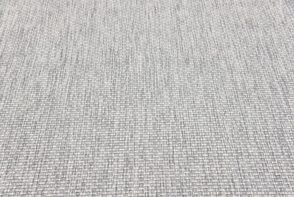Unique Loom Collection Casual Transitional Solid Heathered Indoor/Outdoor Flatweave Area Rug (7' 1" x 10' Rectangle, Light Gray/Ivory)