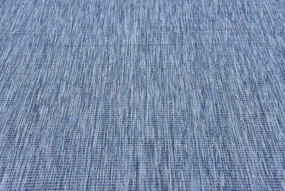 Unique Loom Collection Casual Transitional Solid Heathered Indoor/Outdoor Flatweave Area Rug (6' 1" x 9' Rectangle, Blue/Navy Blue)