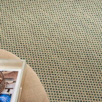 Nourison Home Courtyard Green 5' x 7' Area Rug - Easy Clean, Non Shedding, Bed Room, Living Room, Dining Room, Kitchen (5' x 7')
