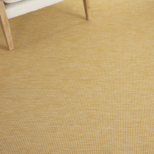 Nourison Positano Indoor/Outdoor Yellow 6' x Round Area Rug, Easy Cleaning, Non Shedding, Bed Room, Living Room, Dining Room, Backyard, Deck, Patio (6 Round)