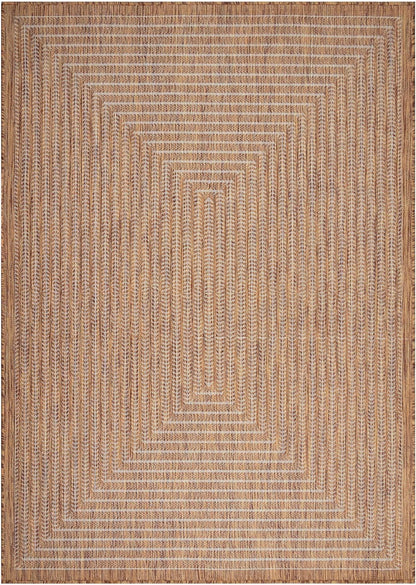 Adiva Rugs Outdoor Indoor Area Rug, Weather Resistant, Easy to Clean, Stain Resistant Floor Mat for Dining Room, Backyard, Deck, Patio (Wooden, 2' x 3')